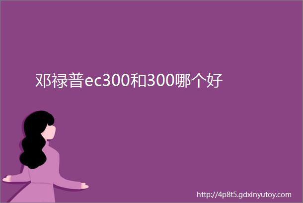 邓禄普ec300和300哪个好